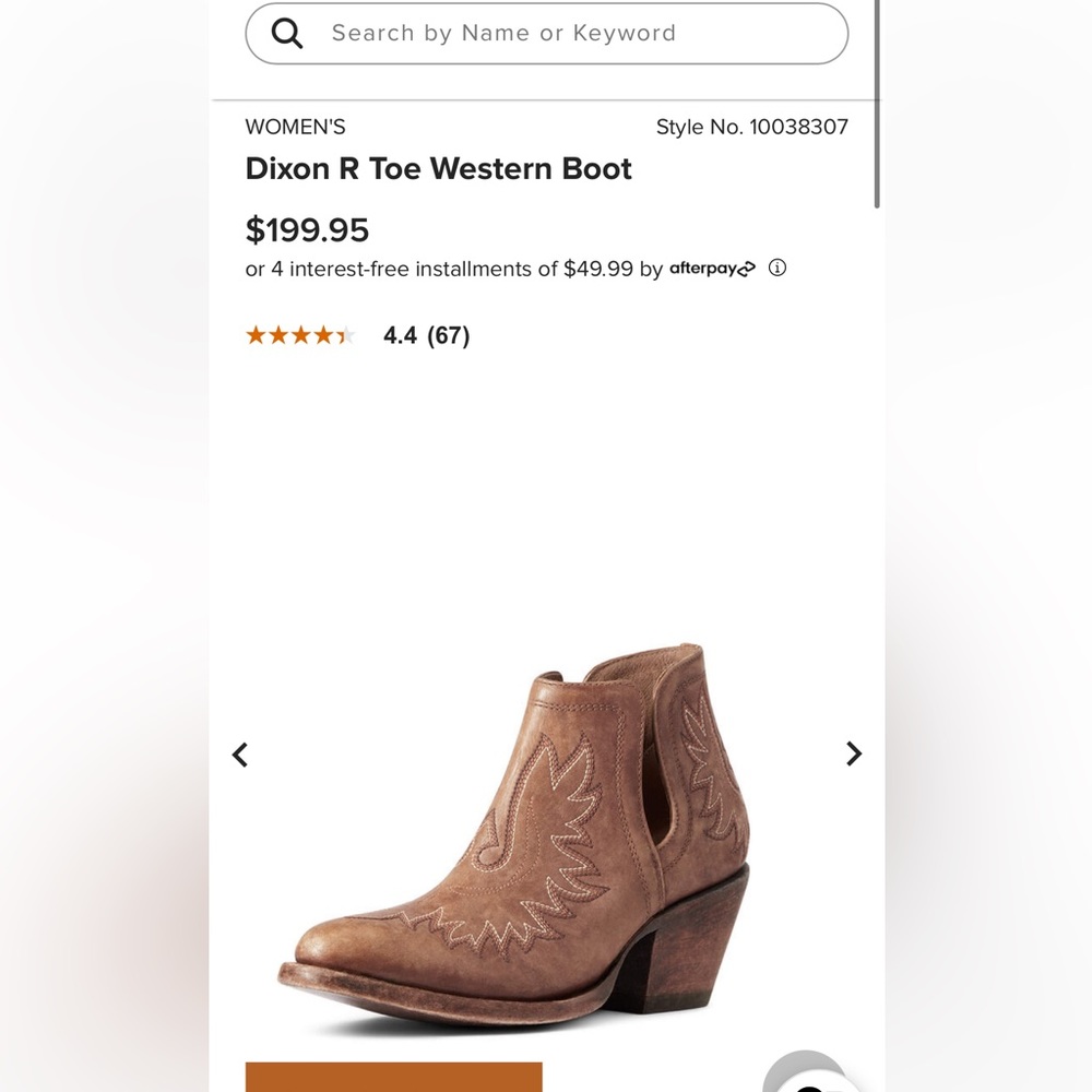 Ariat Dixon R Toe Western Boot Size: 7 (Women)